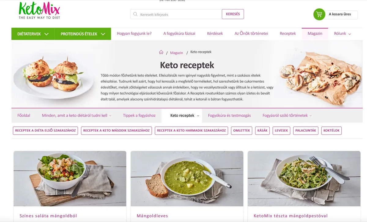 Mérleg és KetoMix termékek az egyhetes keto diéta eredményével