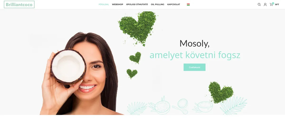 Brilliantcoco oil pulling kókuszolaj a reggeli szájöblítéshez