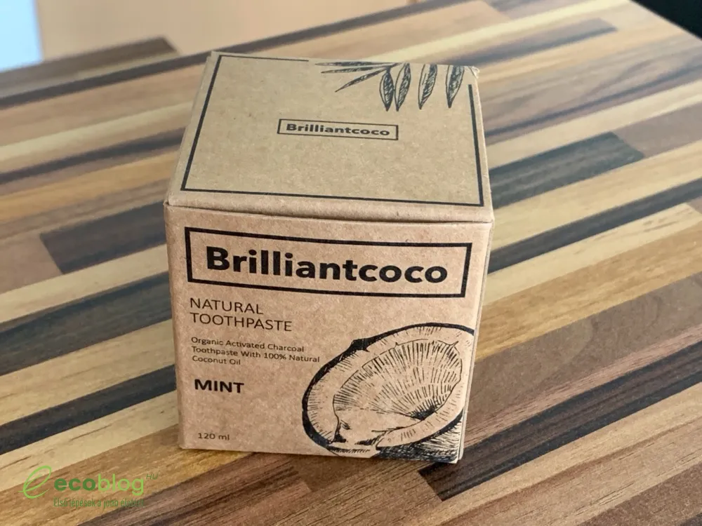 Brilliantcoco zero waste vegán fogkrém kókuszolajjal és aktív szénnel