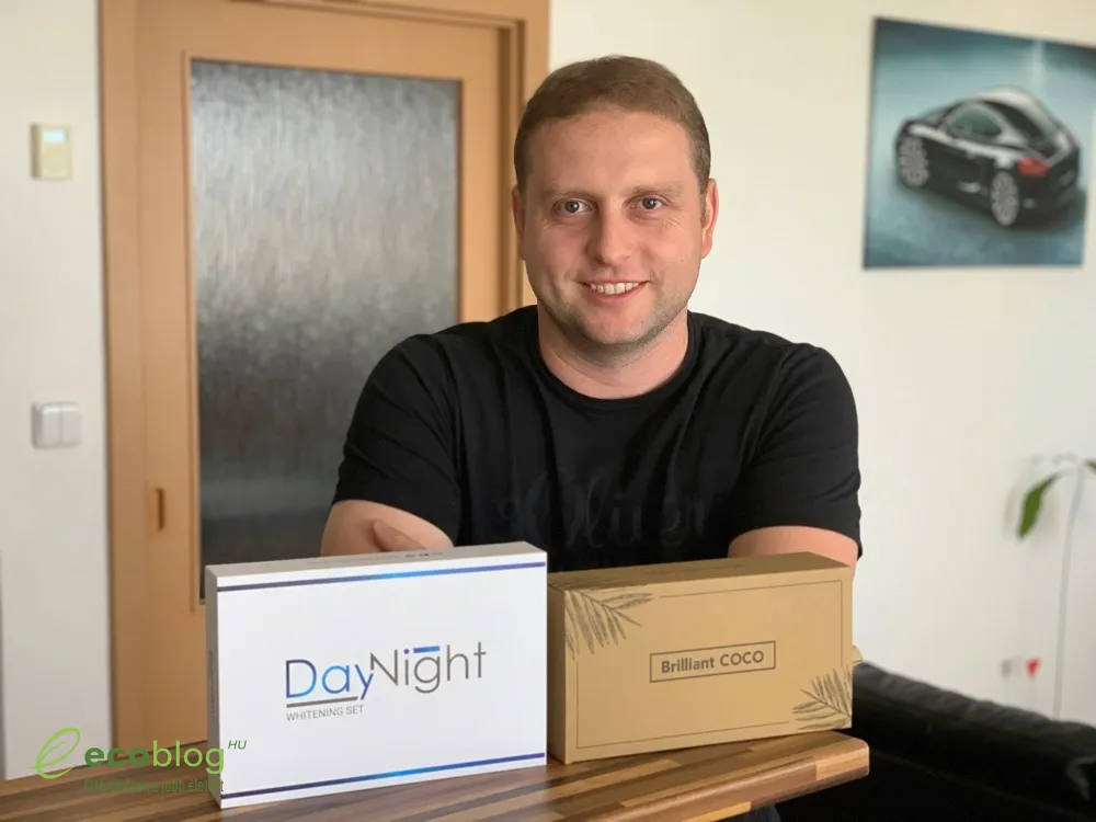 A megérkezett Day Night doboz a fehérítő szett termékeivel