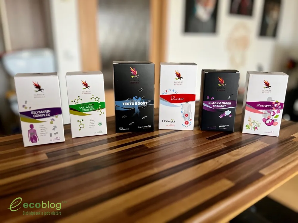 Carnium Botanicals Silymarin Complex doboz és kapszulák
